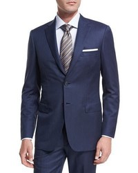 Brioni Textured Solid Wool Two Piece Suit