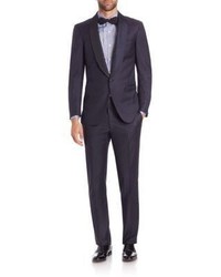 Isaia Two Button Solid Wool Suit