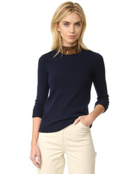 Tory Burch Flore Leather Collar Sweater