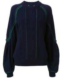 Muveil Bishop Sleeves Textured Sweater