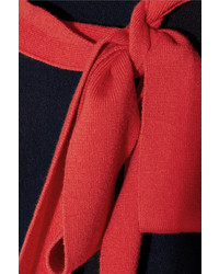 Sonia Rykiel Pussy Bow Wool And Cashmere Blend Sweater Midnight Blue