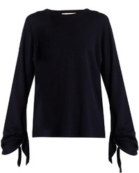 Tibi Tie Sleeve Wool Sweater