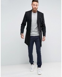 Asos Extreme Super Skinny Wool Look Smart Joggers In Navy