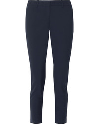 Navy Wool Tapered Pants