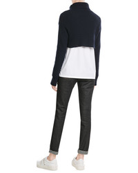 Valentino Cropped Turtleneck Pullover With Virgin Wool And Cashmere