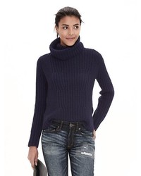 Mixed Stitch Turtleneck Sweater