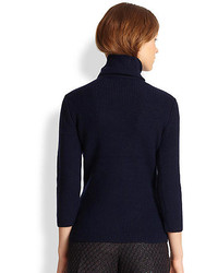 Carven Ribbed Wool Turtleneck Sweater