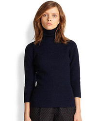 Carven Ribbed Wool Turtleneck Sweater