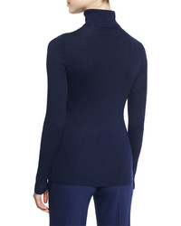 Diane von Furstenberg Sutton Wool Silk Turtleneck Sweater Midnight
