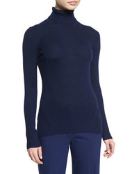 Diane von Furstenberg Sutton Wool Silk Turtleneck Sweater Midnight