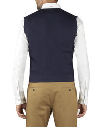 T.M.Lewin Navy Merino Sweater Vest