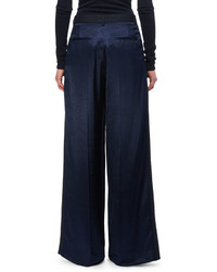 Victoria Beckham Pleated Wool Wide Leg Trousers