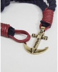 Icon Brand Anchor Woven Bracelet In Navy