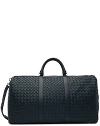 Navy Woven Leather Holdall