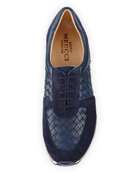 Sesto Meucci Casia Woven Leather Sneaker Blue