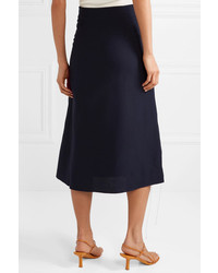 By Malene Birger Lace Up Woven Midi Skirt