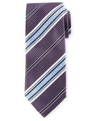 Brioni Textured Stripe Woven Silk Tie