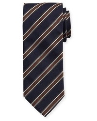 Eton Woven Twill Stripe Silk Tie Blue
