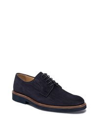 Navy Woven Suede Derby Shoes