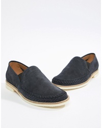 H By Hudson Aldeburgh Suede Loafers In Navy