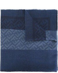 Navy Woven Wool Scarf