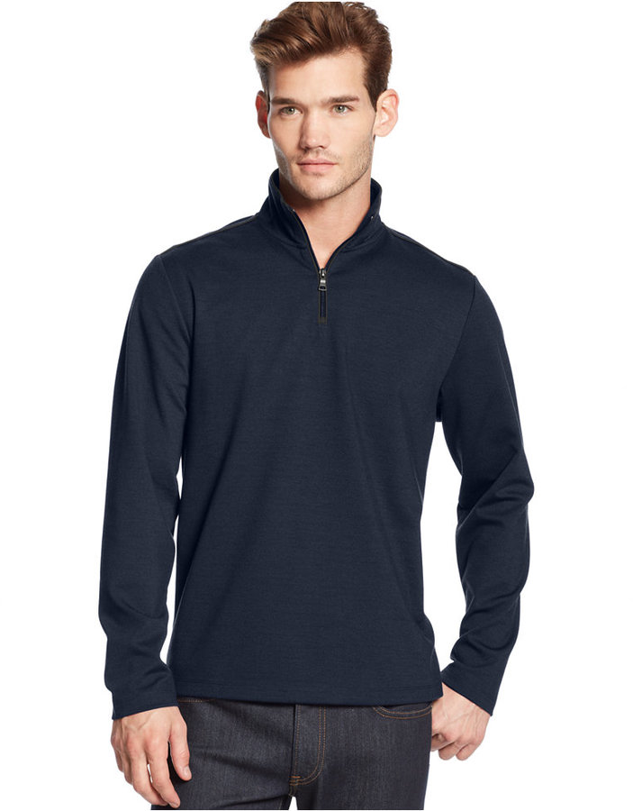 Alfani Black Solid Piped Quarter Zip Pullover | Where to buy & how to wear