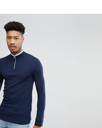 ASOS DESIGN Asos T Sleeve T Shirt With Zip Neck And Tipping