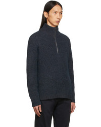 Massimo Alba Black Collin Half Zip Sweater
