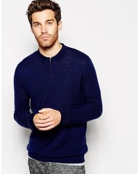 Asos Brand Merino Zip Turtleneck Sweater