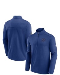 FANATICS Branded Blue Tampa Bay Lightning Authentic Pro Travel And Training Quarter Zip Jacket
