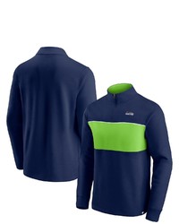 FANATICS Branded College Navyneon Green Seattle Seahawks Block Party Quarter Zip Jacket At Nordstrom