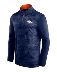 FANATICS Branded Navy Denver Broncos Camo Jacquard Quarter Zip Jacket