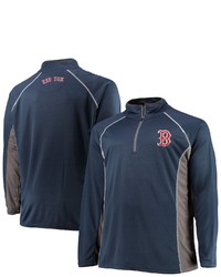 FANATICS Branded Navycharcoal Boston Red Sox Big Tall Pebble Raglan Quarter Zip Jacket At Nordstrom