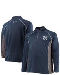 FANATICS Branded Navycharcoal New York Yankees Big Tall Pebble Raglan Quarter Zip Jacket At Nordstrom