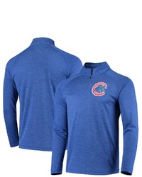 FANATICS Branded Royal Chicago Cubs Iconic Striated Primary Logo Raglan Quarter Zip Pullover Jacket At Nordstrom