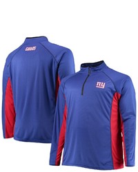 FANATICS Branded Royalred New York Giants Big Tall Polyester Quarter Zip Raglan Jacket At Nordstrom