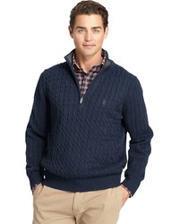 Izod Cable Knit Quarter Zip Sweater
