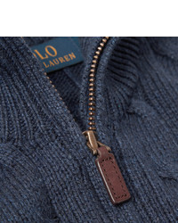 Polo Ralph Lauren Cable Knit Silk Half Zip Sweater