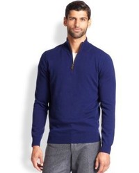 Saks Fifth Avenue Collection Half Zip Cashmere Sweater