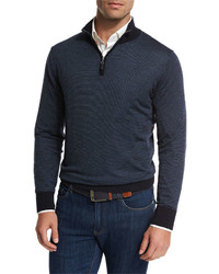 Peter Millar Collection Merino Silk Cashmere Birdseye Quarter Zip Sweater
