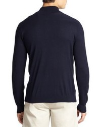 Saks Fifth Avenue Collection Silk Blend Quarter Zip Sweater