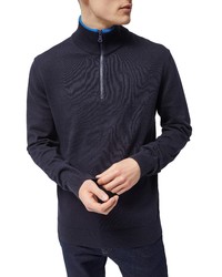 French Connection Core Mozart Half Zip Cotton Sweater In Utility Blueregatta At Nordstrom
