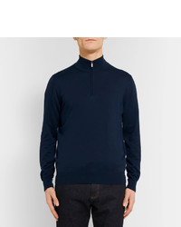 Canali Cotton Half Zip Sweater