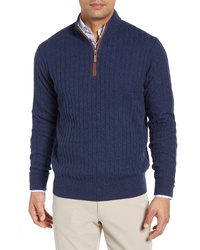 Peter Millar Crown Quarter Zip Wool Blend Sweater