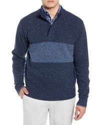 Peter Millar Crown Vintage Panel Regular Fit Merino Wool Blend Quarter Zip Sweater