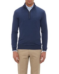 Luciano Barbera Half Zip Sweater Blue
