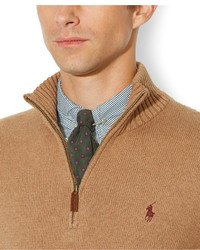 Polo Ralph Lauren High Twist Cotton Half Zip Mockneck Sweater