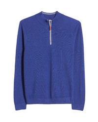 Tommy Bahama Island Zone Coolside Half Zip Pullover In Cobalt Sea Heather At Nordstrom