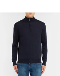 Canali Merino Wool Half Zip Sweater