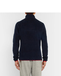 Michael Bastian Michl Bastian Contrast Trimmed Fleece Half Zip Sweater